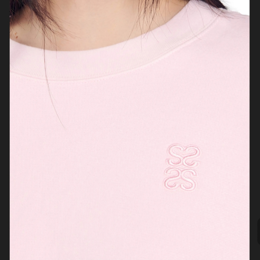 Sandro Paris 'Jiya' Light Pink Cropped Sweatshirt - Picture 11 of 12